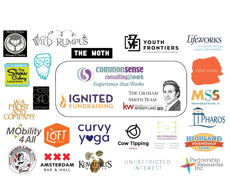 Logos of our event sponsors and in kind donors